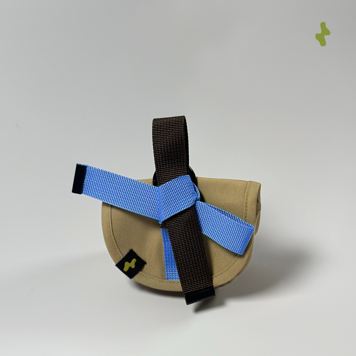 Strappy Bow Poo Bag | Dog Walker Accessory - Granola Beige