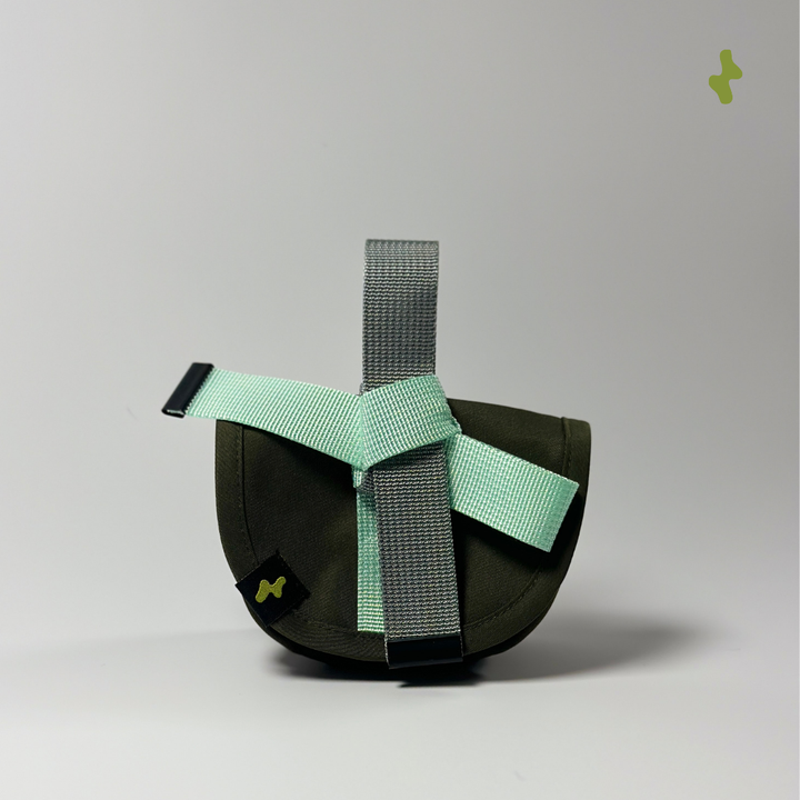 Strappy Bow Poo Bag | Dog Walker Accessory - Moss Green