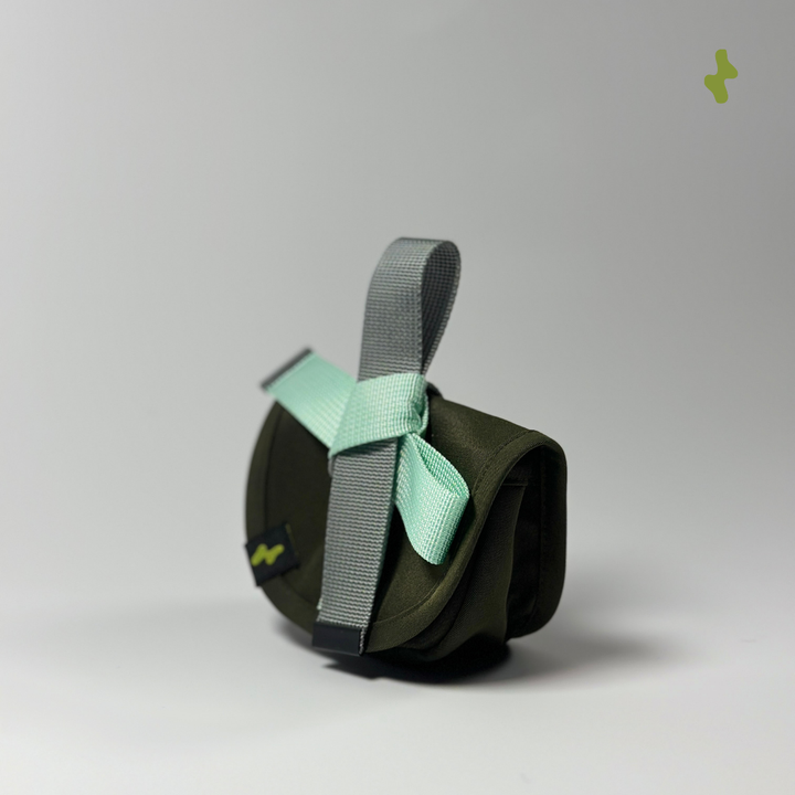 Strappy Bow Poo Bag | Dog Walker Accessory - Moss Green