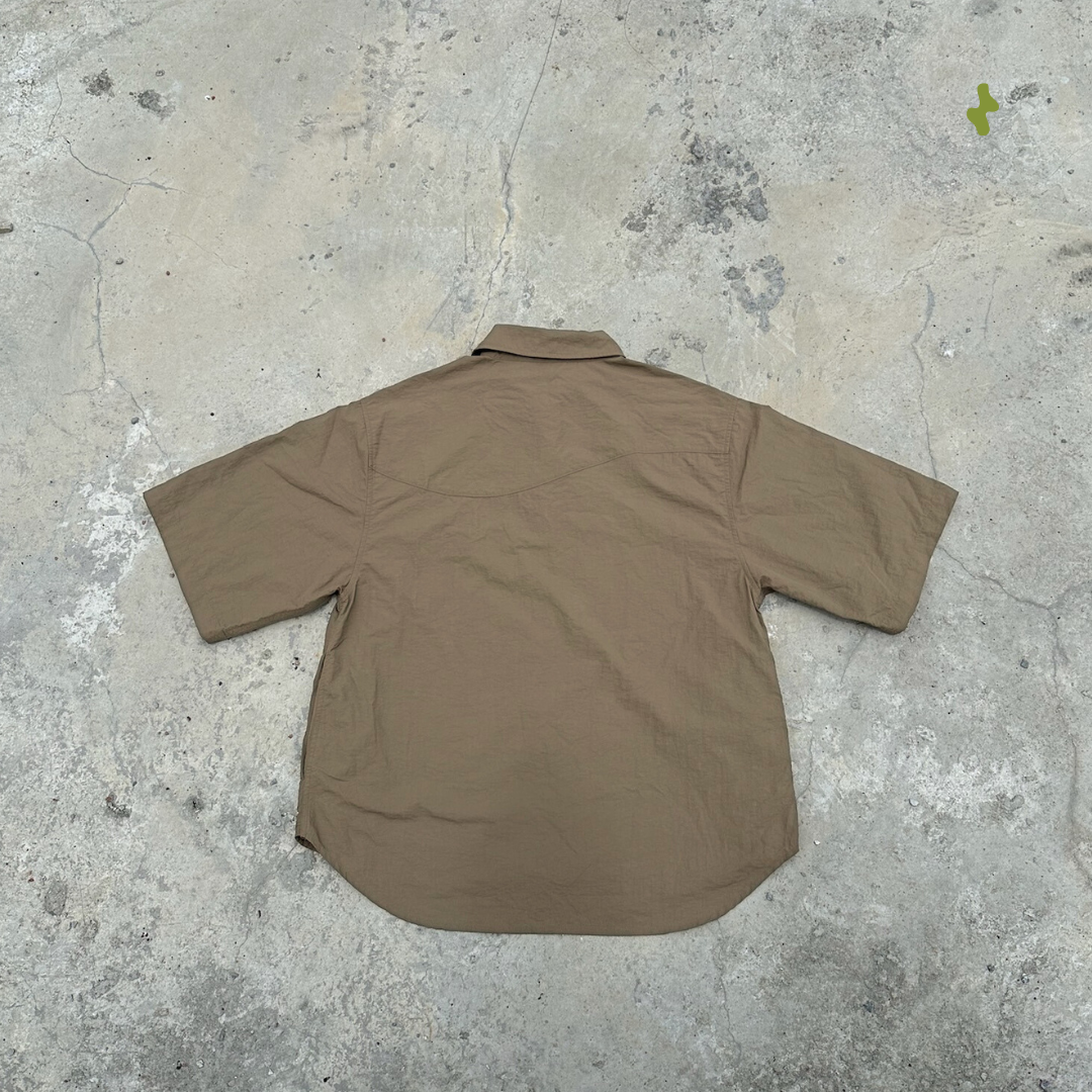 Packable oversized half-zip shirt - unisex | Mountain brown