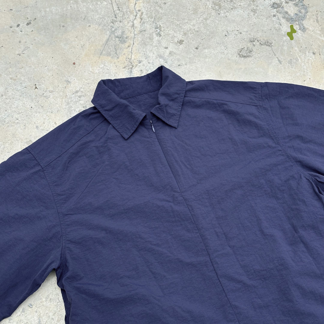 Packable oversized half-zip shirt - unisex | Navy Blue