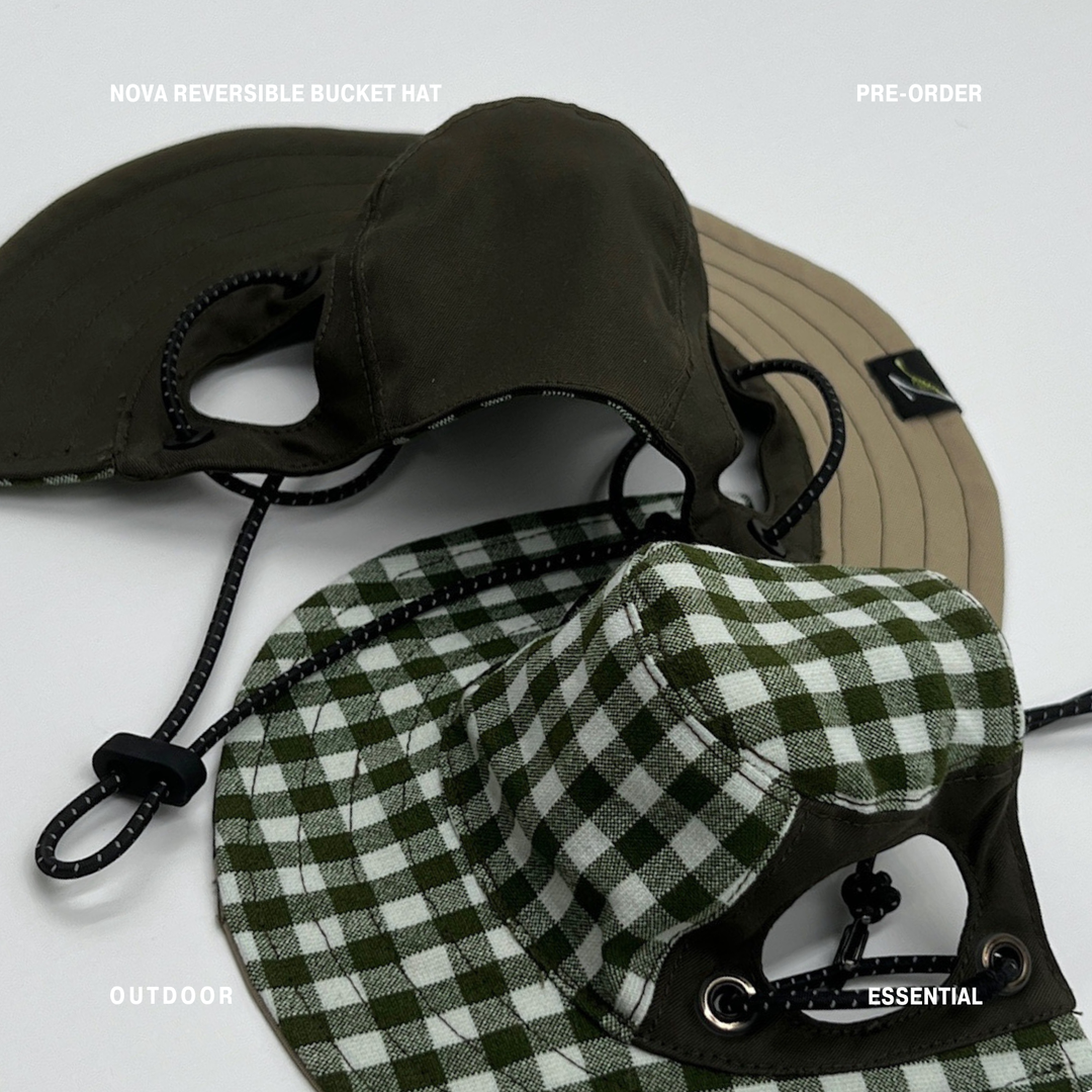 Nova Reversible Bucket Hat | Pet Hat Accessories - Moss Green