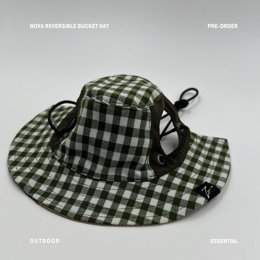 Nova Reversible Bucket Hat | Pet Hat Accessories - Moss Green